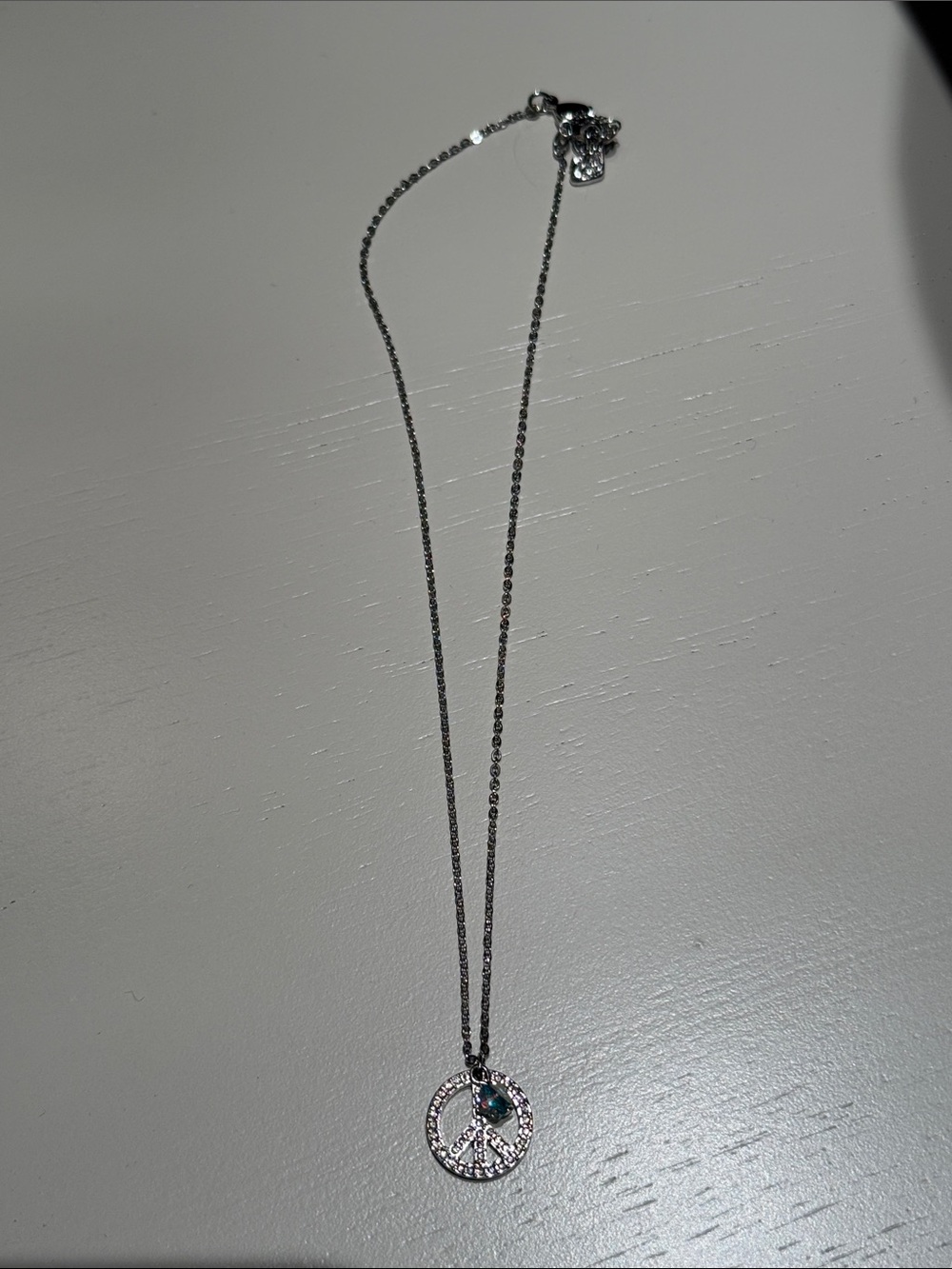 Swarovski Crystal Peace Sign Necklace